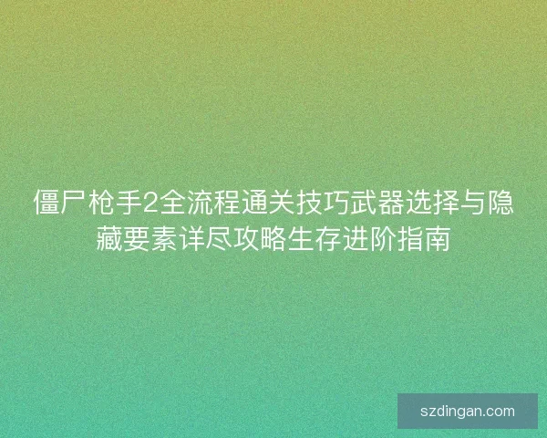 僵尸枪手2全流程通关技巧武器选择与隐藏要素详尽攻略生存进阶指南